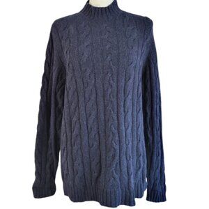 BROOKS BROTHERS Navy Blue Merino Wool Cashmere Pullover Sweater - Men's M